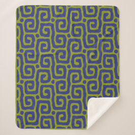 Manta Sherpa Elegant Green &blue Abstract pattern