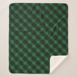 Manta Sherpa Elegant Green Plaid Christmas