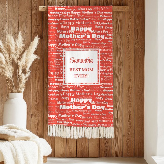 Manta Sherpa Elegant Red Typography Mother’s Day Best Gift  (Elegant Red Typography Mother’s Day Best Gift Sherpa Blanket )