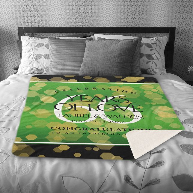 Manta Sherpa Elegante 66º aniversario del Boda Titanita (Elegant 66th Wedding Anniversary Sherpa Fleece Blanket Cover Photo.)
