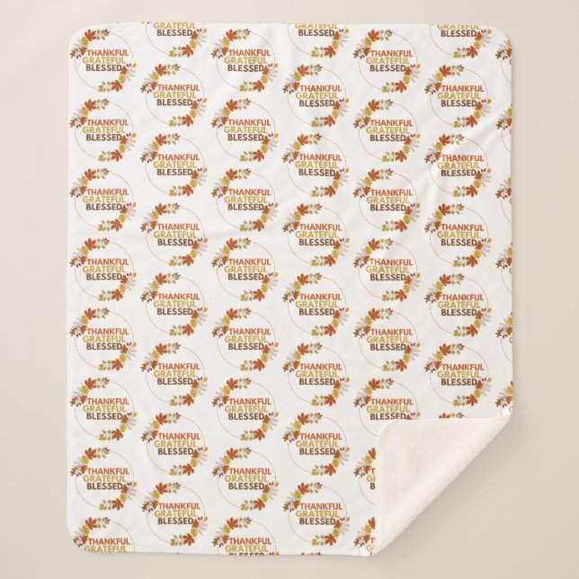 Manta Sherpa Elegante, Bendecida, Agradecida, Agradecida Acción (Anverso)