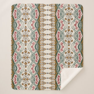 Manta Sherpa Elegante borde de Boho floral étnico