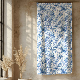 Manta Sherpa Elegante Colección para el Hogar de Rosas Toile Az
