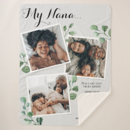 Manta Sherpa Elegante Collage de fotos Cita Abuelas Abuelas