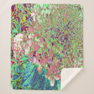 Manta Sherpa Elegante Coral y Chartreuse Limelight Hydrangea