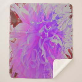 Manta Sherpa Elegante Flor de Dahlia Ultra Violeta