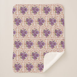 Manta Sherpa Elegante floral vintage nouveau