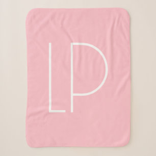 Manta Sherpa Elegante inicial moderna minimalista en rosa paste
