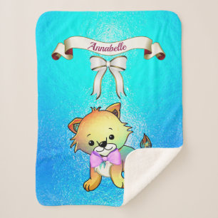 Manta Sherpa Elegante nombre de tigre Personalizado de cinta