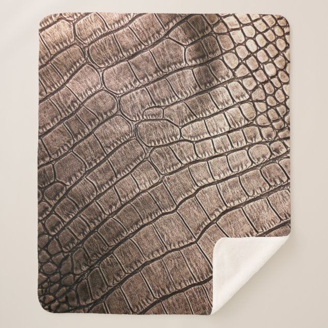 Manta Sherpa Elegante patrón de cuero cerca.