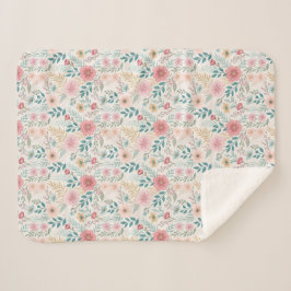 Manta Sherpa Elegante patrón floral continuo – Sofisticado