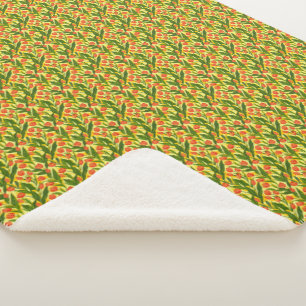 Manta Sherpa Elegante patrón floral moderno de verano