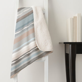 Manta Sherpa Elegante patrón rayado Sherpa Blanket