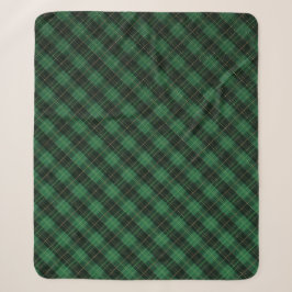 Manta Sherpa Elegante Plaid Verde de Navidad