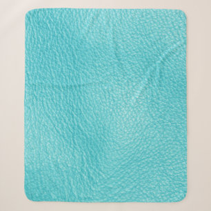 Manta Sherpa Elegante textura de cuero turquesa