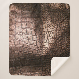 Manta Sherpa Elegante textura de cuero vespertino.