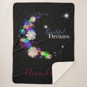 Manta Sherpa Elegantes daisias florales y acuarelas