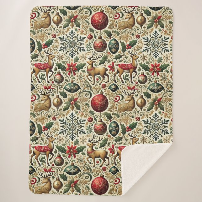 Manta Sherpa Elegantes Navidades festivos Sherpa Blanket (Anverso)