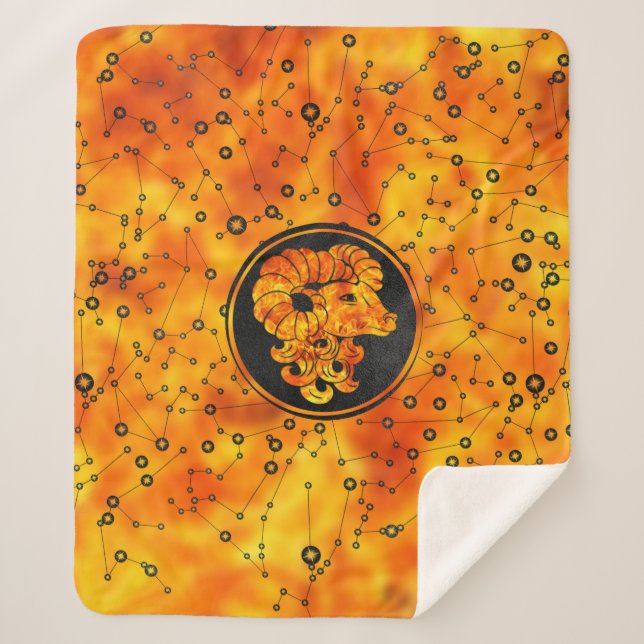 Manta Sherpa Elemento del fuego del Rótulo del zodiaco del (Anverso)