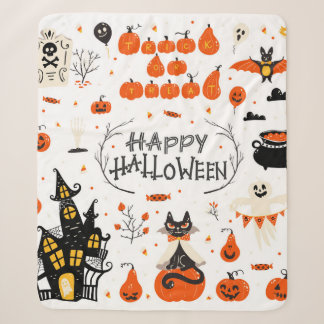 Manta Sherpa Elementos de diseño de Halloween. Clases de Hallow