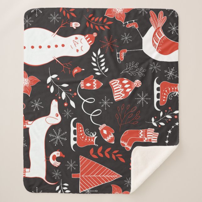 Manta Sherpa Elementos De Invierno: Mano Corta. (Anverso)