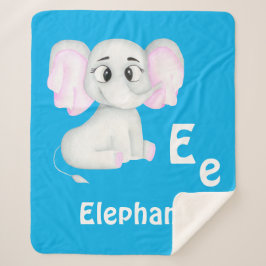 Manta Sherpa Elephant personalizar ABC: Letra E - Añadir tu nom