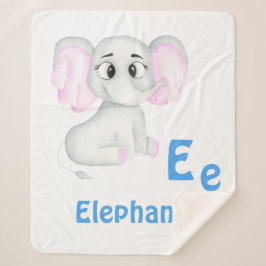 Manta Sherpa Elephant personalizar ABC: Letra E - Añadir tu nom
