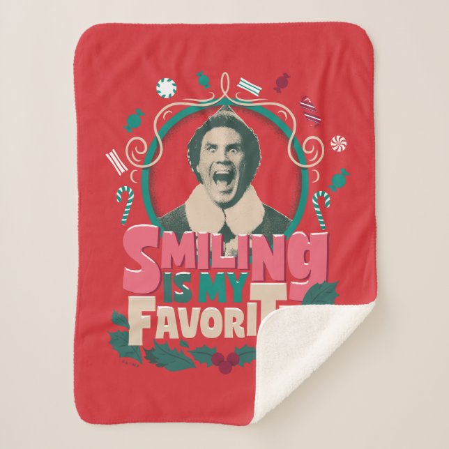 Manta Sherpa Elf - Sonreír es mi favorito (Anverso)