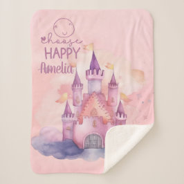 Manta Sherpa Elija un palacio feliz en la nube rosa