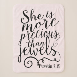 Manta Sherpa Ella es Más Preciosa Que Joyas Proverbios 3:15