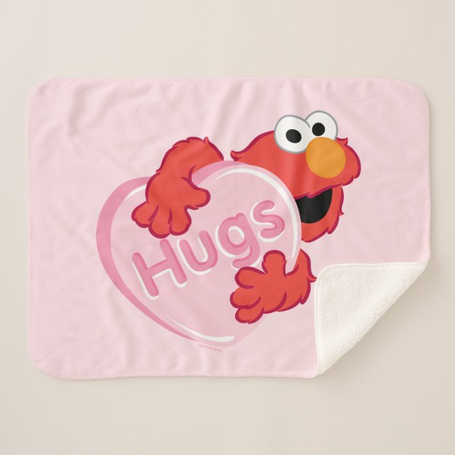Manta Sherpa Elmo "Abraza" Valentine Heart Candy (Anverso (horizontal))