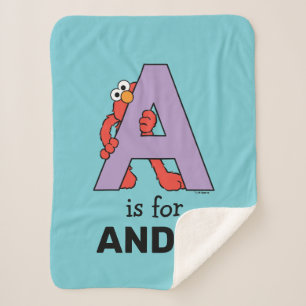 Manta Sherpa Elmo Alphabet   A Púrpura