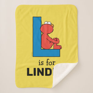 Manta Sherpa Elmo Alphabet   Azul L