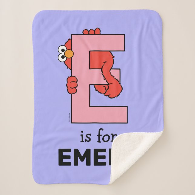 Manta Sherpa Elmo Alphabet | E Rosa (Anverso)