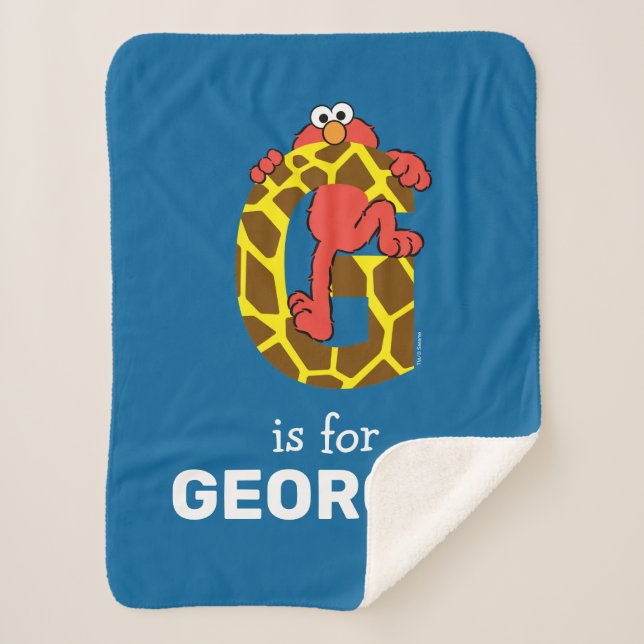 Manta Sherpa Elmo Alphabet | G Giraffe (Anverso)