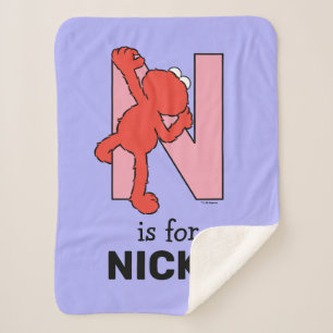 Manta Sherpa Elmo Alphabet   N Rosa