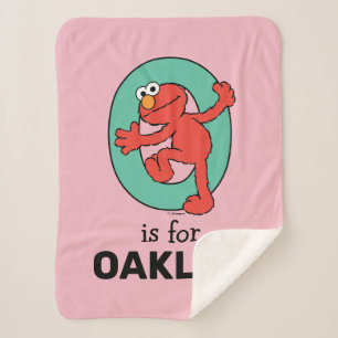 Manta Sherpa Elmo Alphabet   O Teal