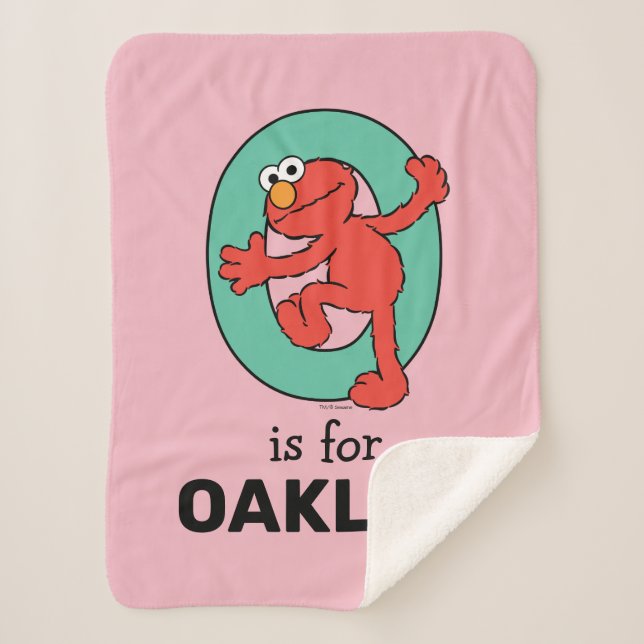 Manta Sherpa Elmo Alphabet | O Teal (Anverso)
