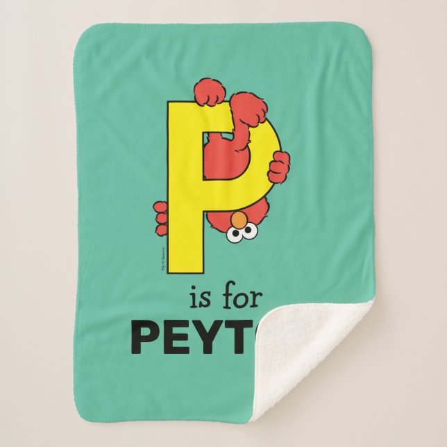 Manta Sherpa Elmo Alphabet | P Yellow (Anverso)