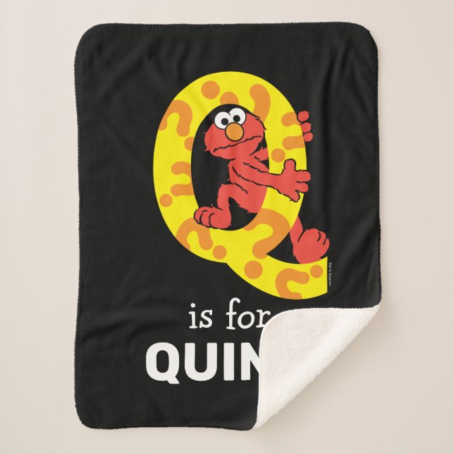 Manta Sherpa Elmo Alphabet | Q Question Mark (Anverso)
