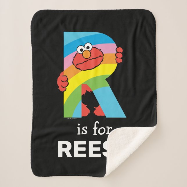 Manta Sherpa Elmo Alphabet | R Arcoiris (Anverso)