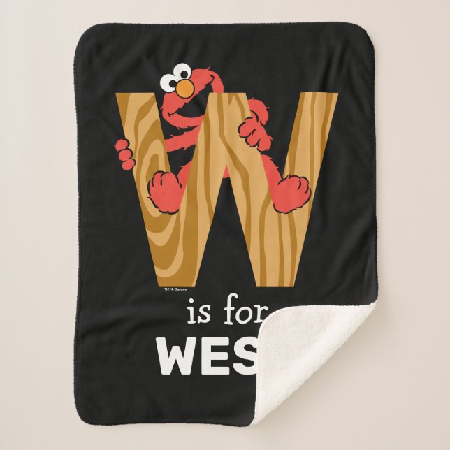 Manta Sherpa Elmo Alphabet | W Wood (Anverso)