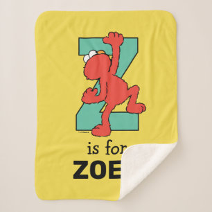 Manta Sherpa Elmo Alphabet   Z VERDE AZULADO