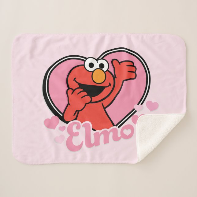 Manta Sherpa Elmo en Heart Valentine (Anverso (horizontal))