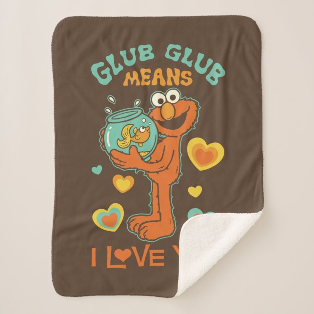Manta Sherpa Elmo Holding a su Mascota Goldfish (Anverso)