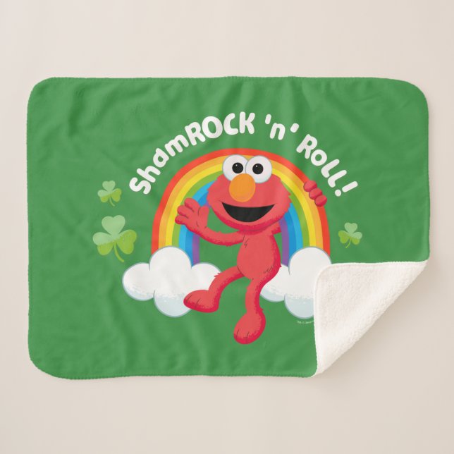 Manta Sherpa Elmo | Shamrock 'n' Roll Arcoiris (Anverso (horizontal))