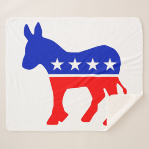 Manta Sherpa Emblema político Fiesta democrático (Donkey)