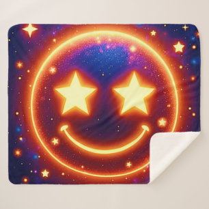 Manta Sherpa Emoji brillante de ojos estriados
