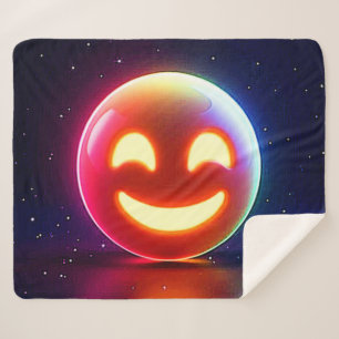 Manta Sherpa Emoji de orb feliz brillante