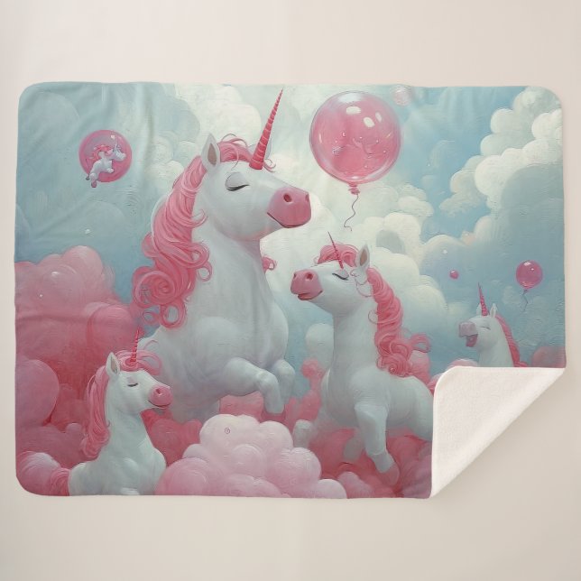 Manta Sherpa Encantado paisaje unicornio (Anverso (horizontal))